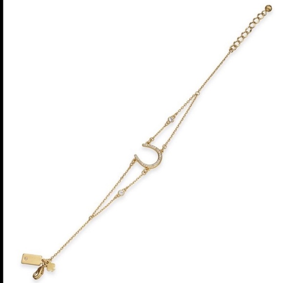 KATE SPADE • Gold Crystal Horseshoe Bracelet - Picture 3 of 4
